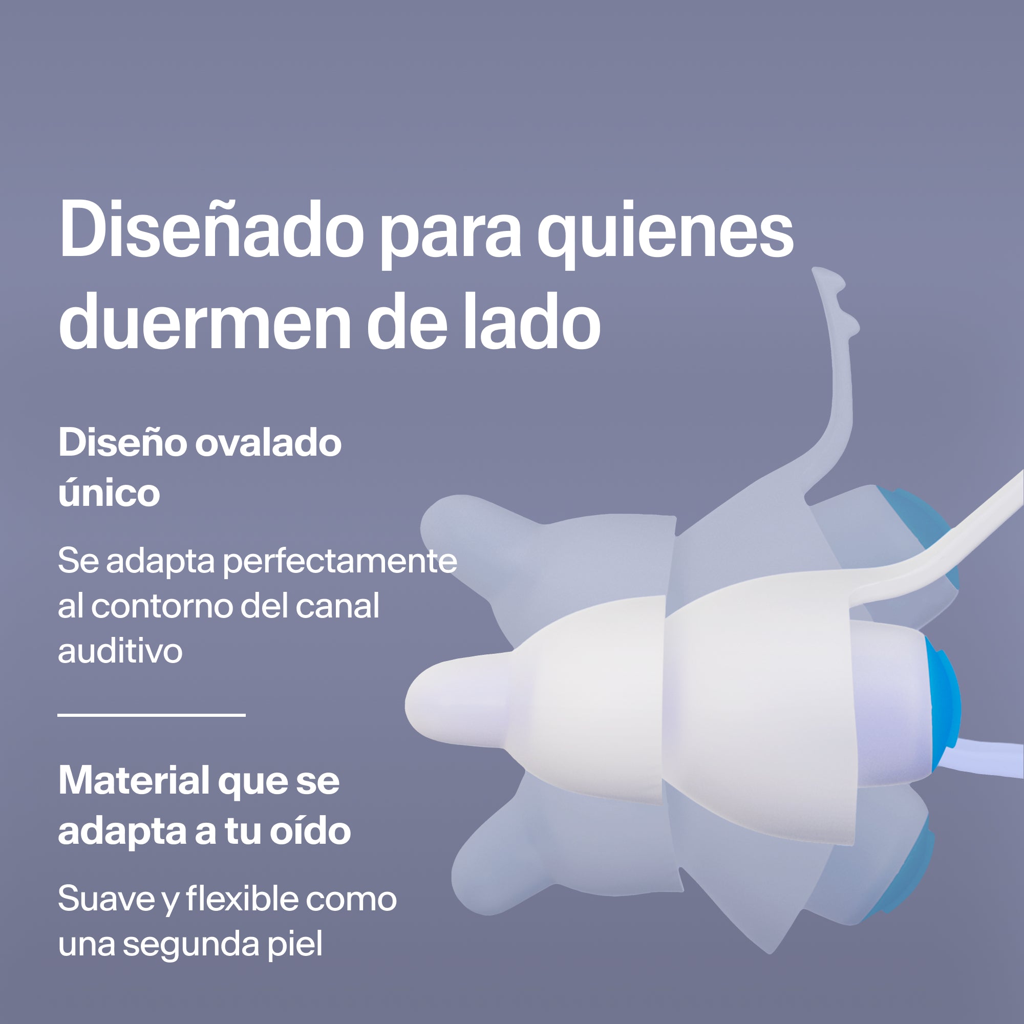 Tapones ovalados Alpine SleepDeep talla M para dormir de lado, de material suave y flexible que se adapta al oído