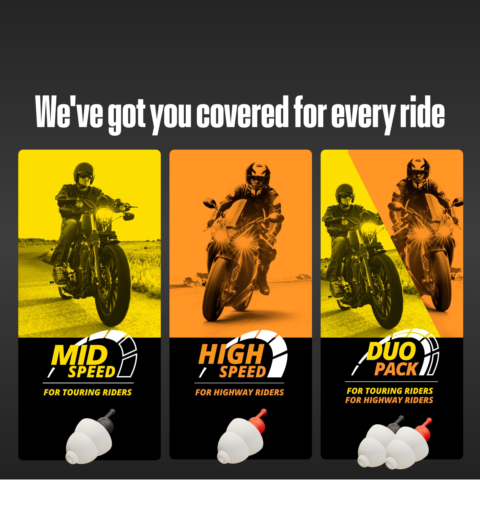 Three Alpine MotoSafe options under the text &