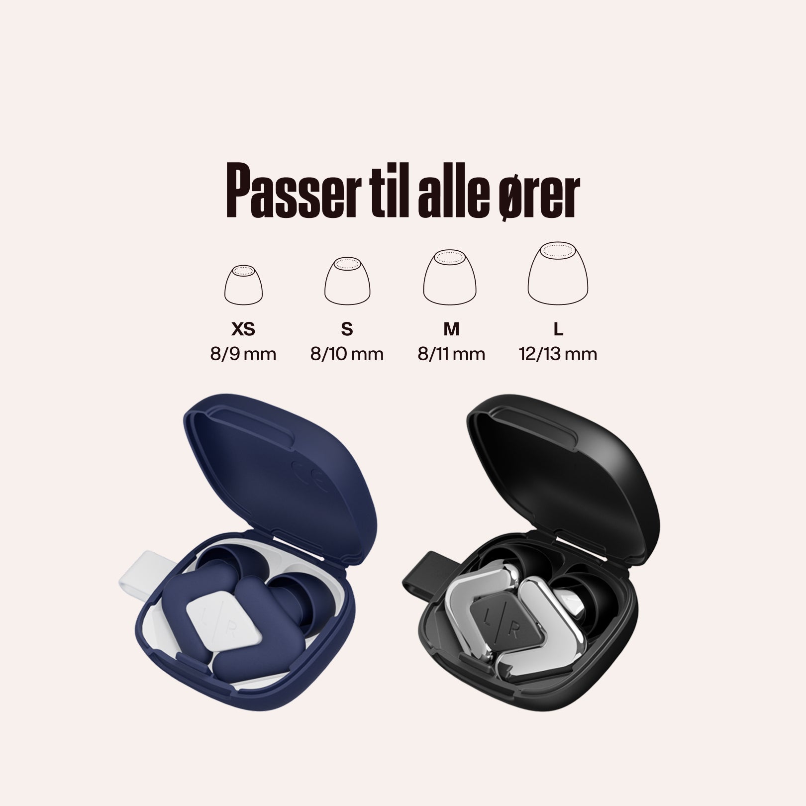 Alpine Silence og Alpine Tune ørepropper i åbne etuier, med teksten &