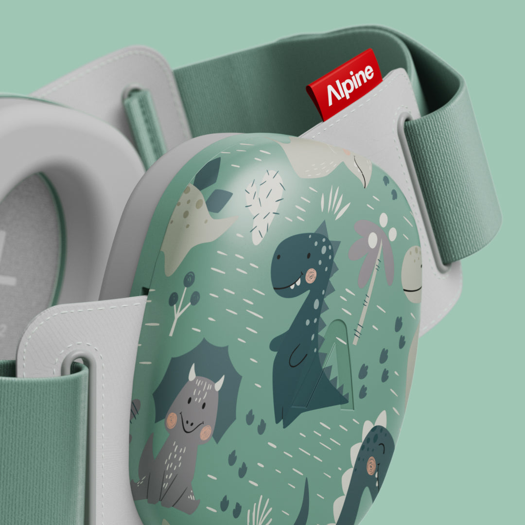 Close-up muffy baby in happy dinos 