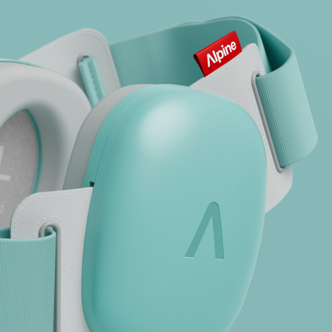 Close-up muffy baby in fresh-aqua  