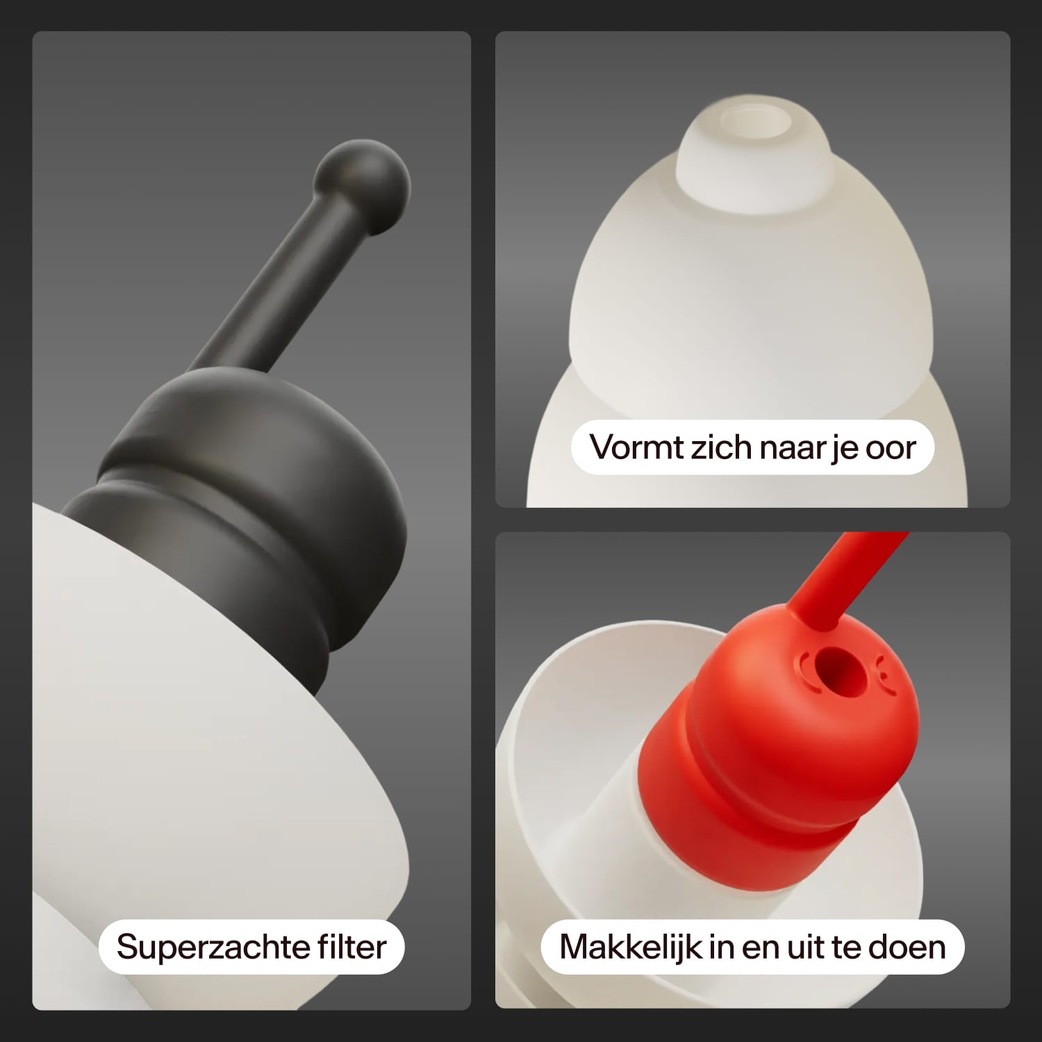 Close-ups van de Alpine MotoSafe Duo oordoppen met de labels &
