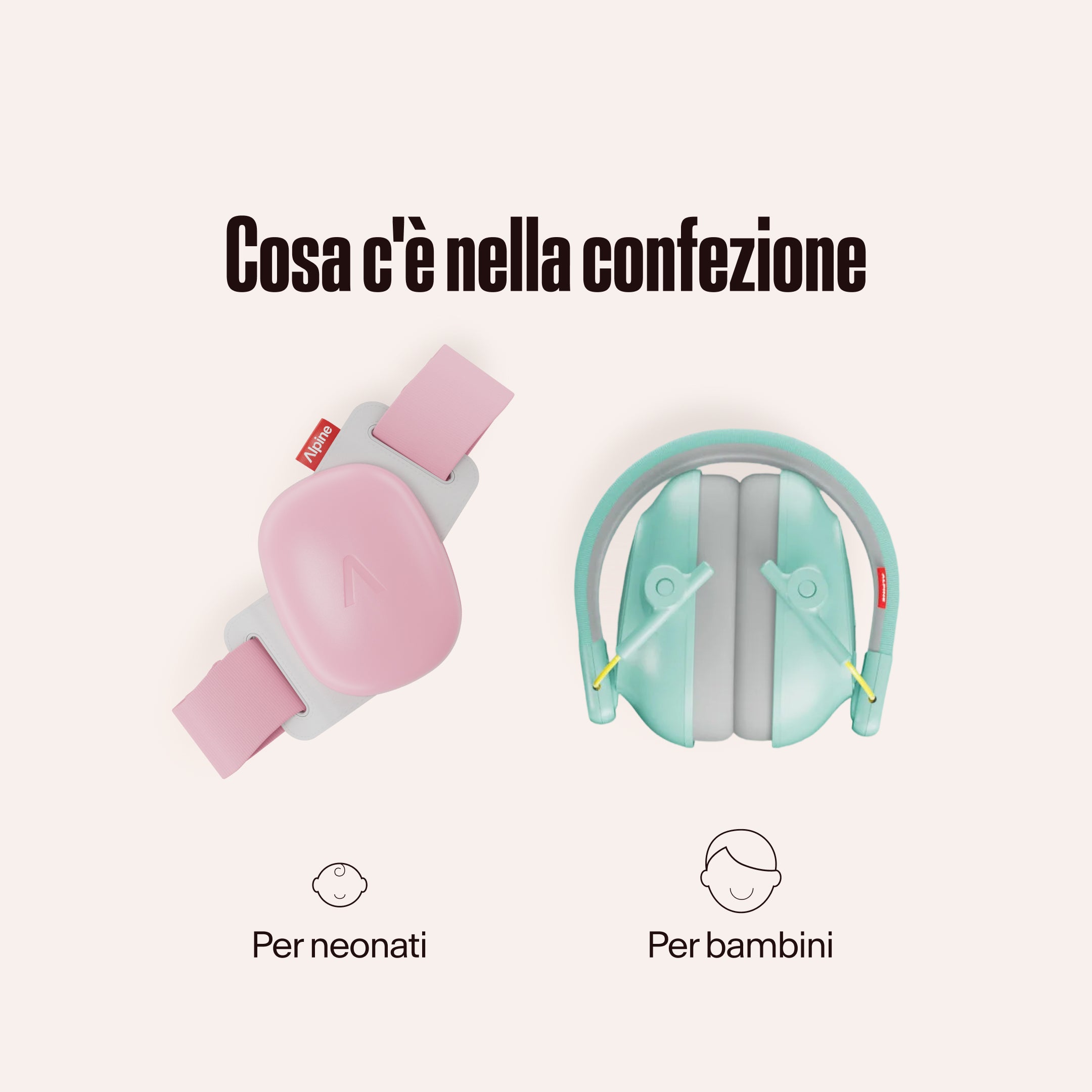 Cuffie antirumore Alpine Muffy Baby e Alpine Muffy Kids sotto la scritta &