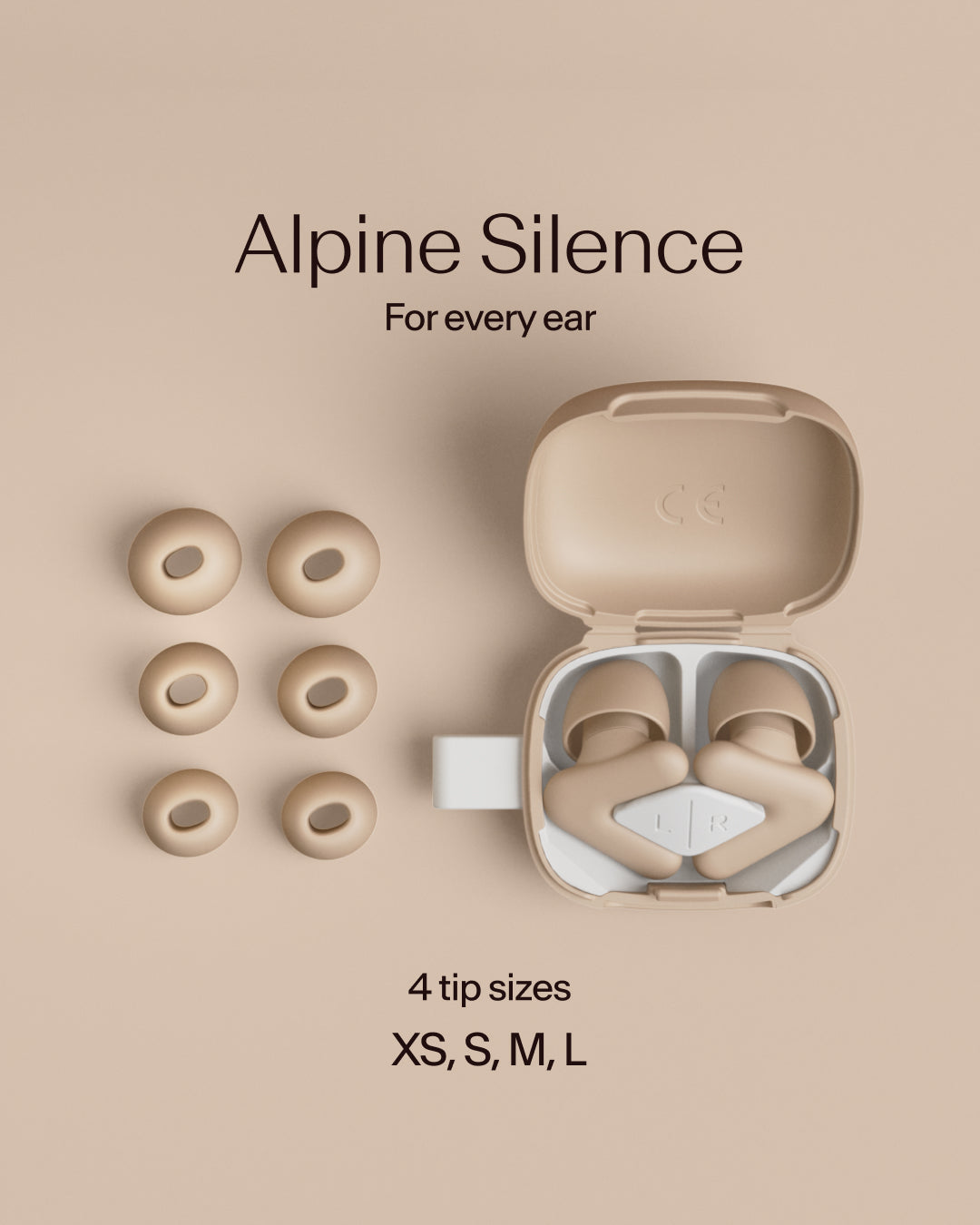 #color_beige alpine silence earplugs accesories overview beige