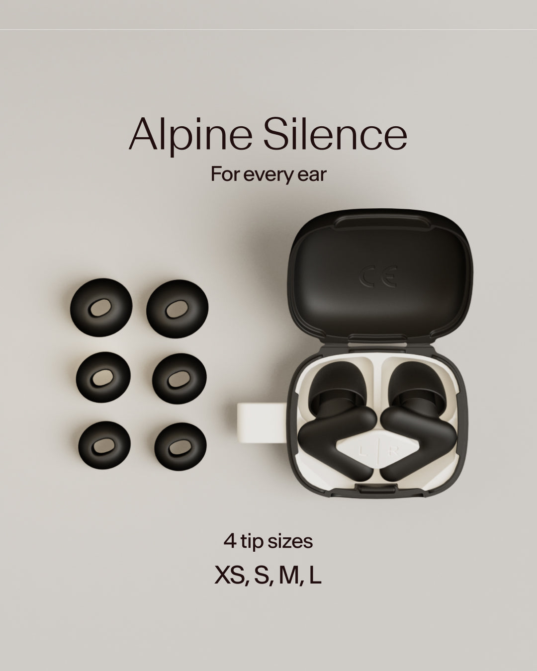 #color_black alpine silence earplugs accesories overview black