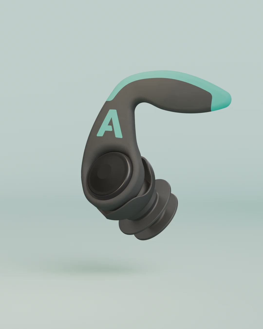 Alpine WaterSafe Pro product animation, 3D render of the earplug with ear fin 