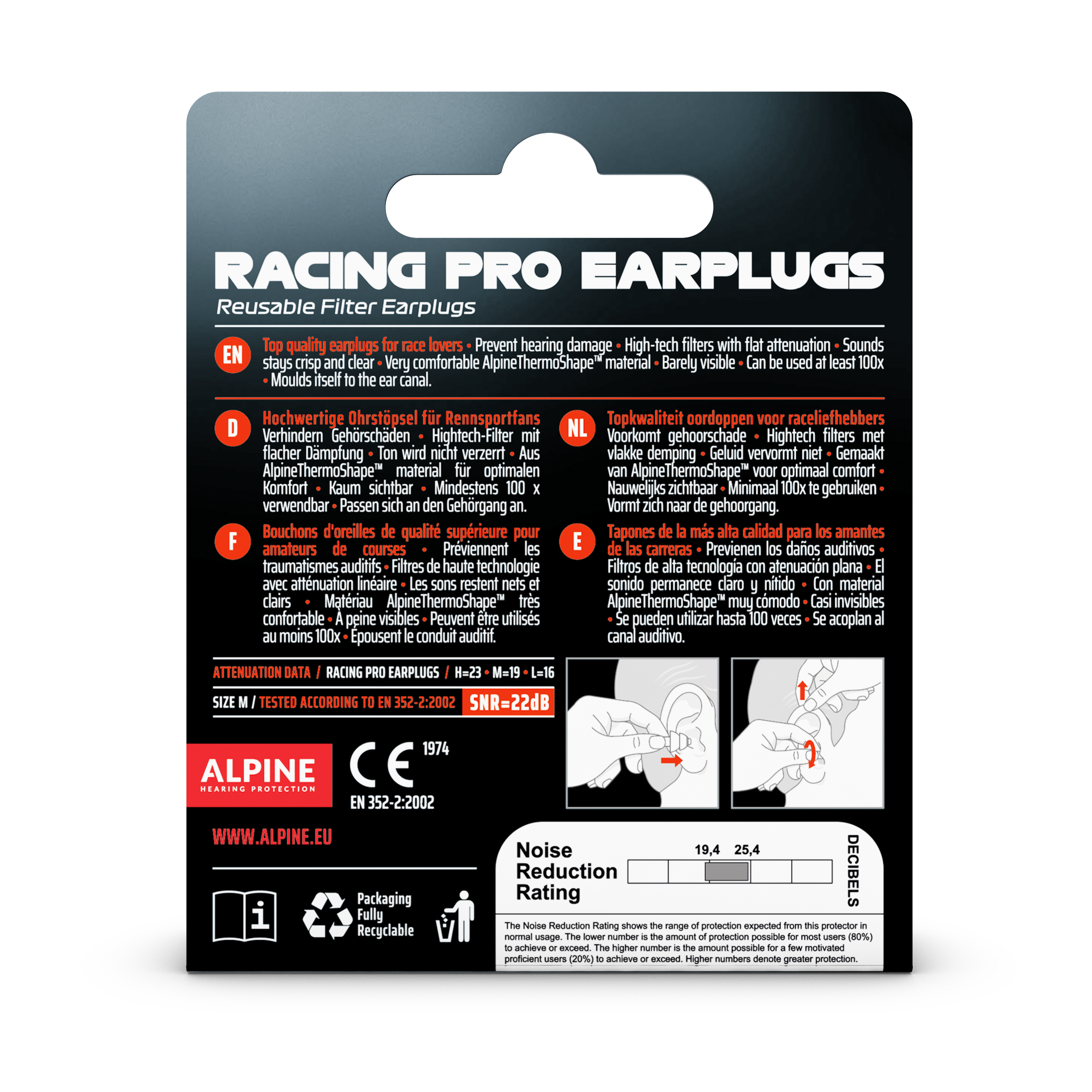 Formula 1® Racing Pro Earplugs Alpine Hearing Protection